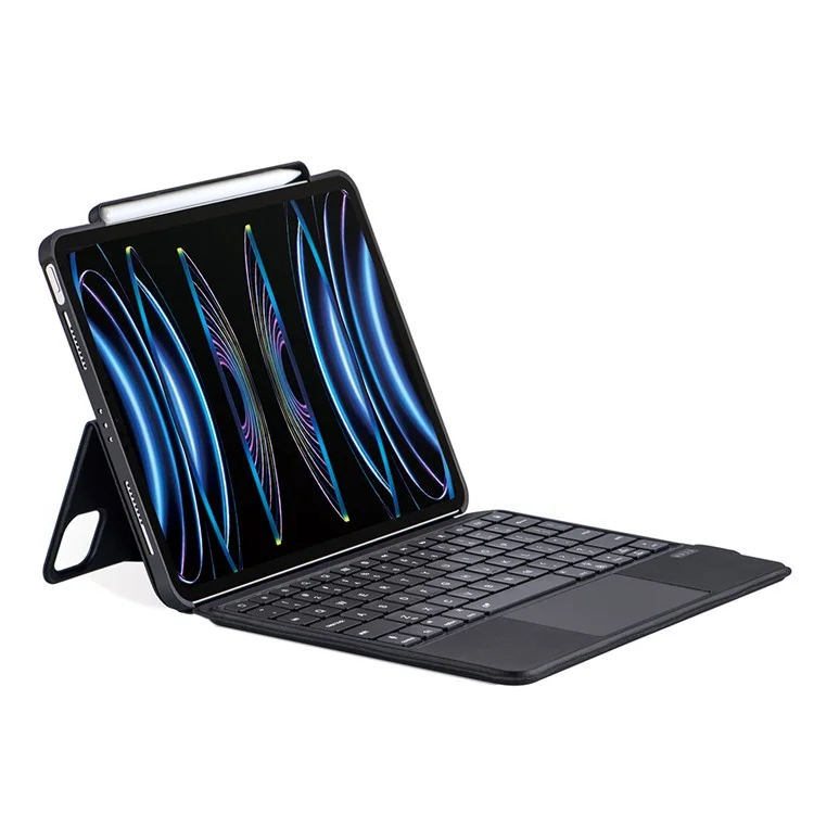 5206D-3B For iPad Air 11 (2025) / (2024) / Air (2020) (2022) / Pro 11 (2018) / (2020) / (2021) / (2022) Bluetooth-Compatible Keyboard Case - Black