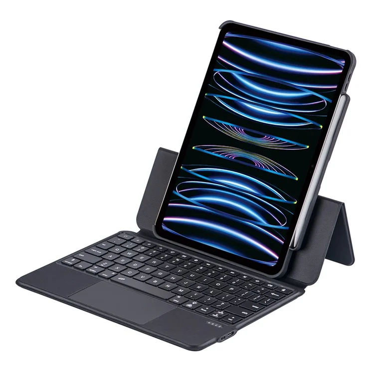 5206D-3B For iPad Air 11 (2025) / (2024) / Air (2020) (2022) / Pro 11 (2018) / (2020) / (2021) / (2022) Bluetooth-Compatible Keyboard Case - Black
