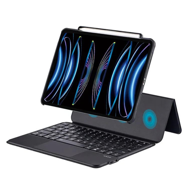 5206D-3B For iPad Air 11 (2025) / (2024) / Air (2020) (2022) / Pro 11 (2018) / (2020) / (2021) / (2022) Bluetooth-Compatible Keyboard Case - Black