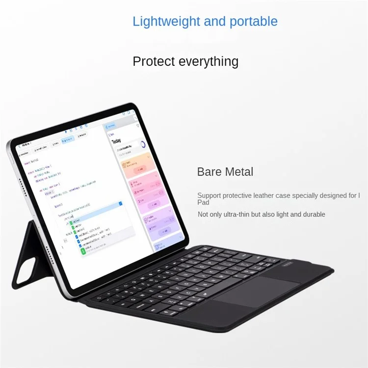 5206D-3B For iPad Air 11 (2025) / (2024) / Air (2020) (2022) / Pro 11 (2018) / (2020) / (2021) / (2022) Bluetooth-Compatible Keyboard Case - Black