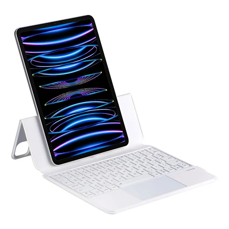5206D-3B Per iPad Air 11 (2024) / Air (2020) / Air (2022) / Pro 11 (2018) / (2020) / (2021) / (2022) Tastiera Bluetooth Custodia in Pelle - Bianco