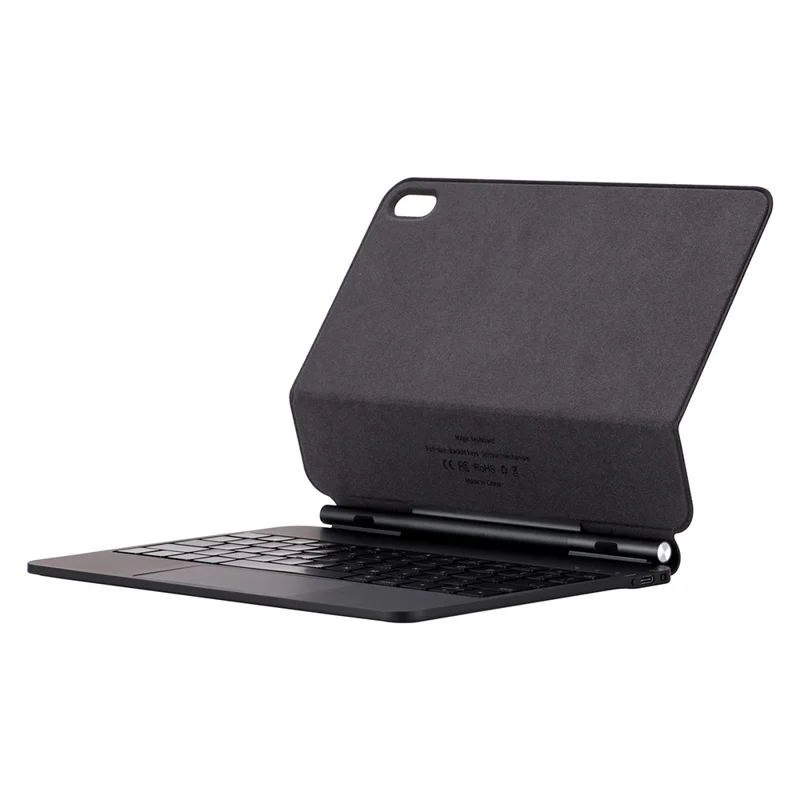 X8 For iPad (2025) / 10.9 (2022) Magnetic Leather Tablet Case Bluetooth-Compatible Keyboard with Touchpad - Black