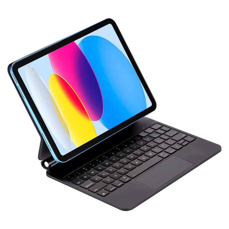 X8 For iPad (2025) / 10.9 (2022) Magnetic Leather Tablet Case Bluetooth-Compatible Keyboard with Touchpad - Black