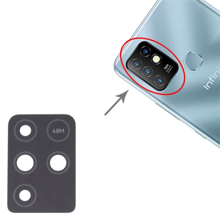 For Infinix Note 10 X693 Rear Back Camera Lens Cover Phone Replacement Part (Without Logo)