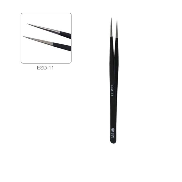 BEST ESD Series Precision Anti-static Stainless Steel Tweezers - ESD-11