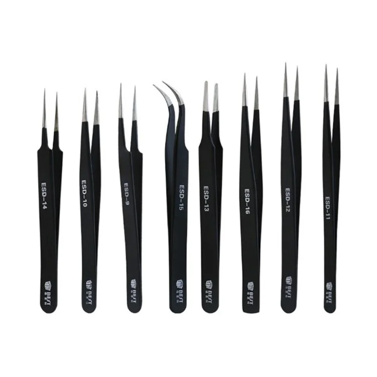 BEST ESD Series Precision Anti-static Stainless Steel Tweezers - ESD-11