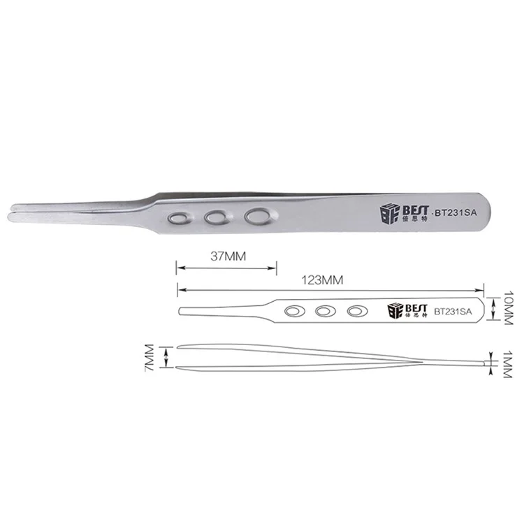 Beste Antistatische Präzision Edelstahl Matte Pinzette - BT231SA.