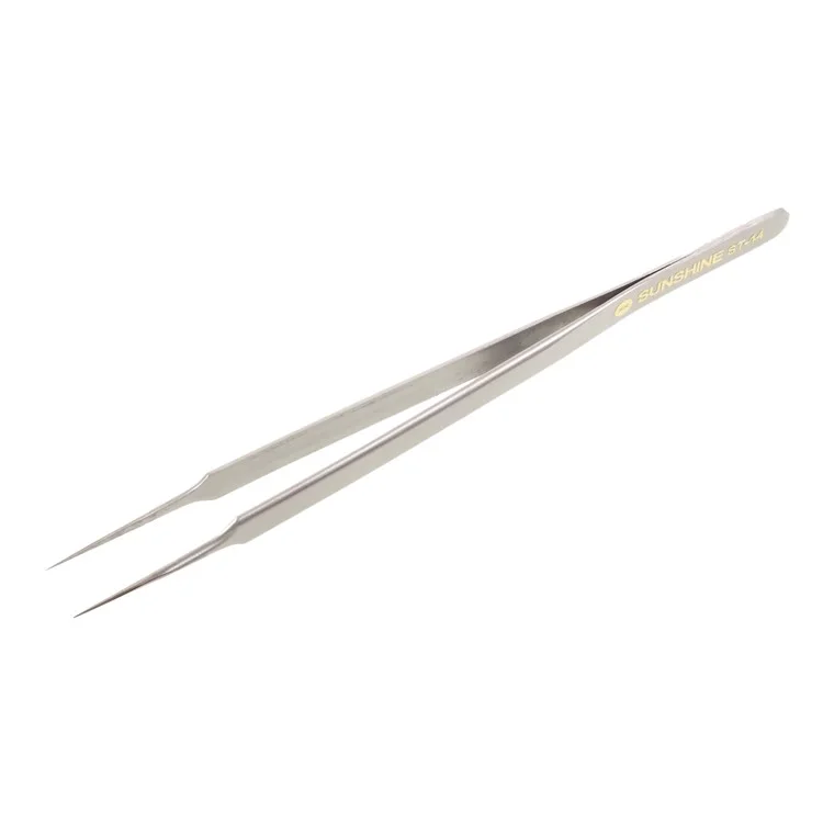 SUNSHINE ST-14 High Strength Metal Long Pointed Tip Tweezers