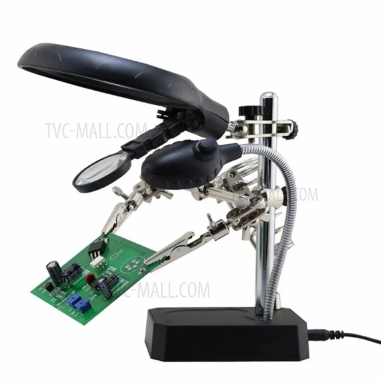 BST-16129C Nueva función Clip de fijación LED 5X 3 en 1 Lupa de soldadura para reparación de pantallas de teléfonos móviles
