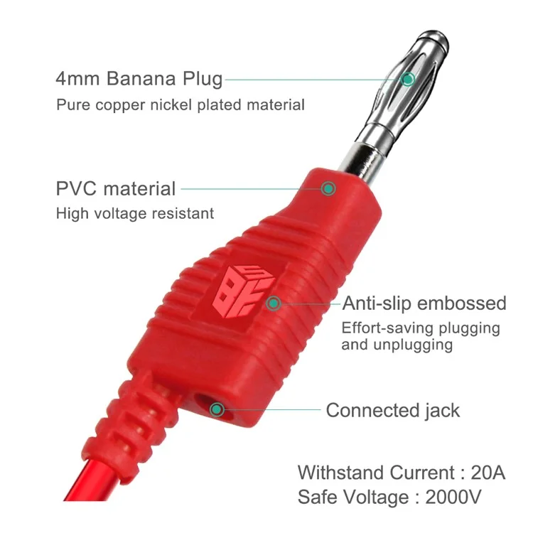 BEST BST-080-JP Assembled Test Leads with Stackable Banana Plugs