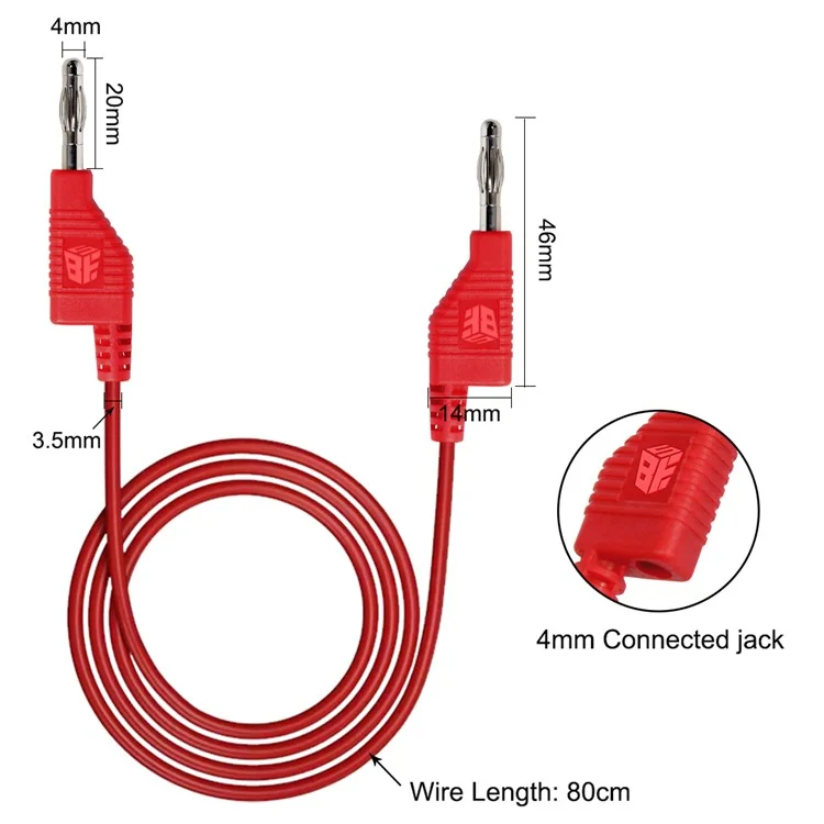 BEST BST-080-JP Assembled Test Leads with Stackable Banana Plugs