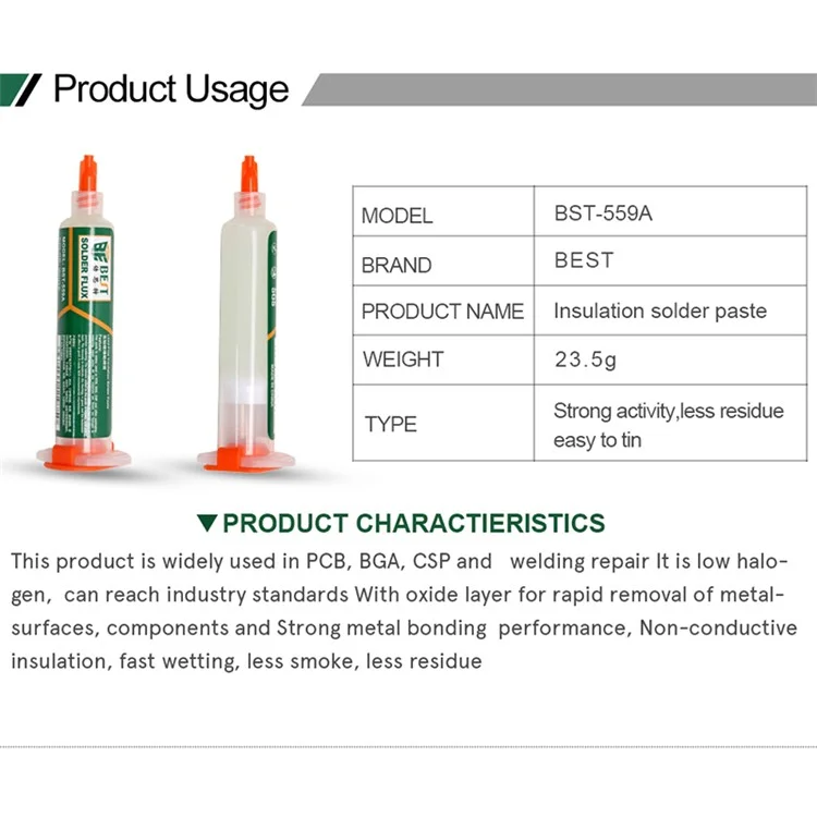 BEST BST-559A bleifreie elektrisch isolierende Lötpaste 10CC