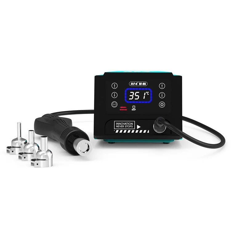 RF4 RF-H6 600W Hot Air Rework Station 220V Digital Display Heat Gun for Electronics Repairing, EU Plug