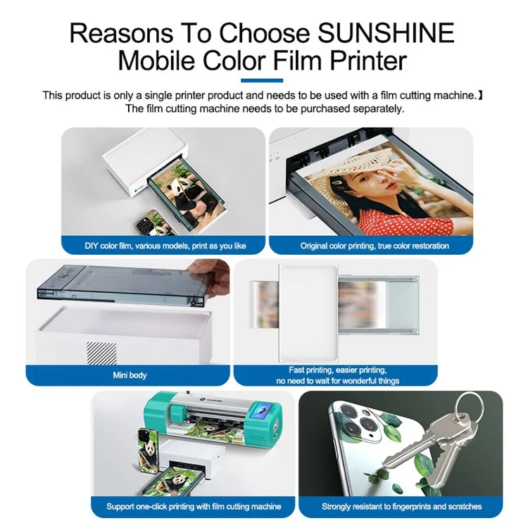 SUNSHINE C1 Mini Mobile Phone DIY Color Film Printer WiFi Direct Connection for Film Cutting Machine - Spina UE