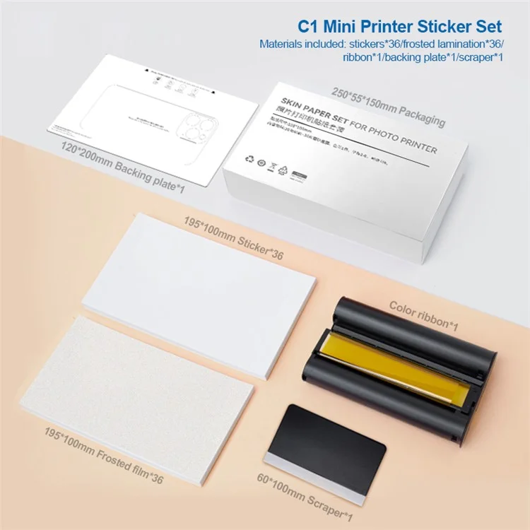 Für SUNSHINE C1 Mini DIY-Farbfilmdruckerset Aufkleber Druckzubehör