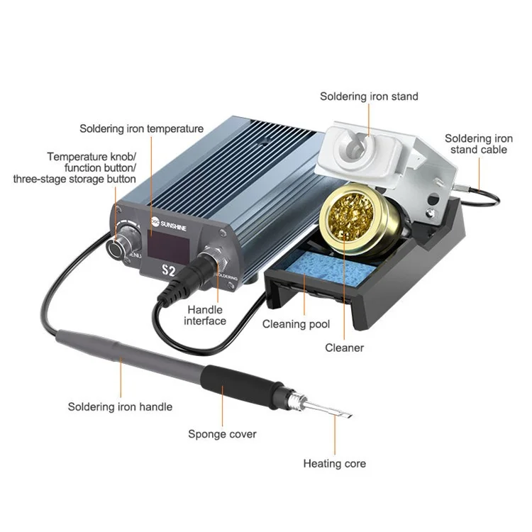 Sunshine S2 Точная Паяльная Станция Digital Display Spering Station Для C210 - us Plug