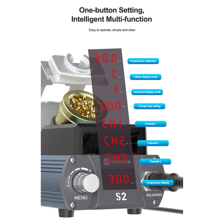 Sunshine S2 Точная Паяльная Станция Digital Display Spering Station Для C210 - us Plug