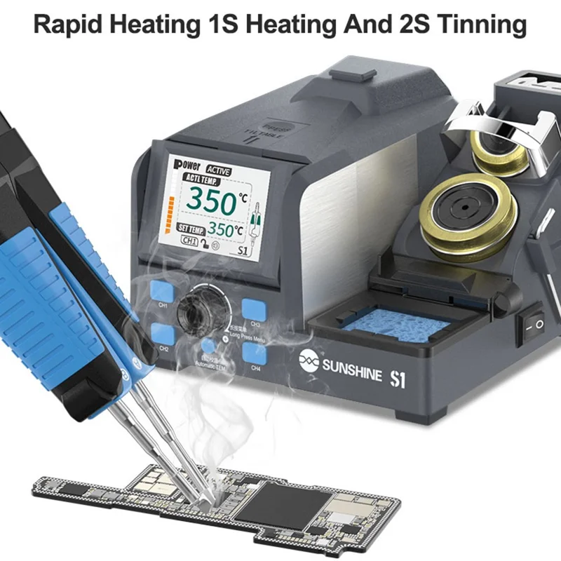 SUNSHINE S1 Intelligent Precision Soldering Station Smart Sleep Color Screen Display Soldering Station - US Plug