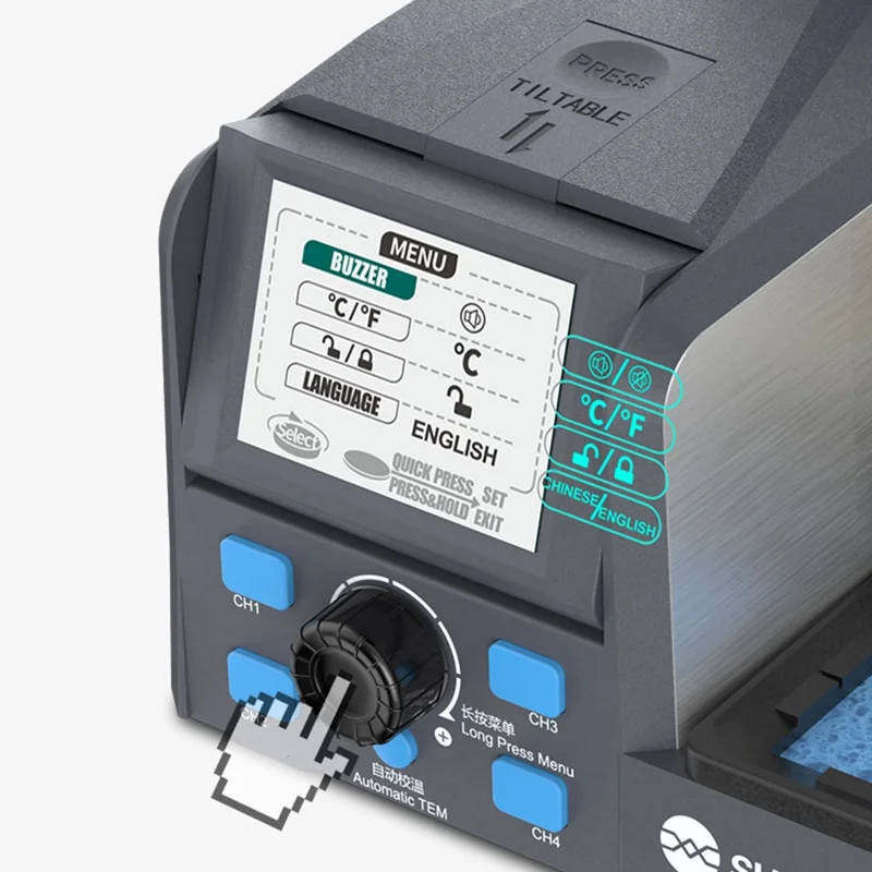 SUNSHINE S1 Intelligent Precision Soldering Station Smart Sleep Color Screen Display Soldering Station - US Plug