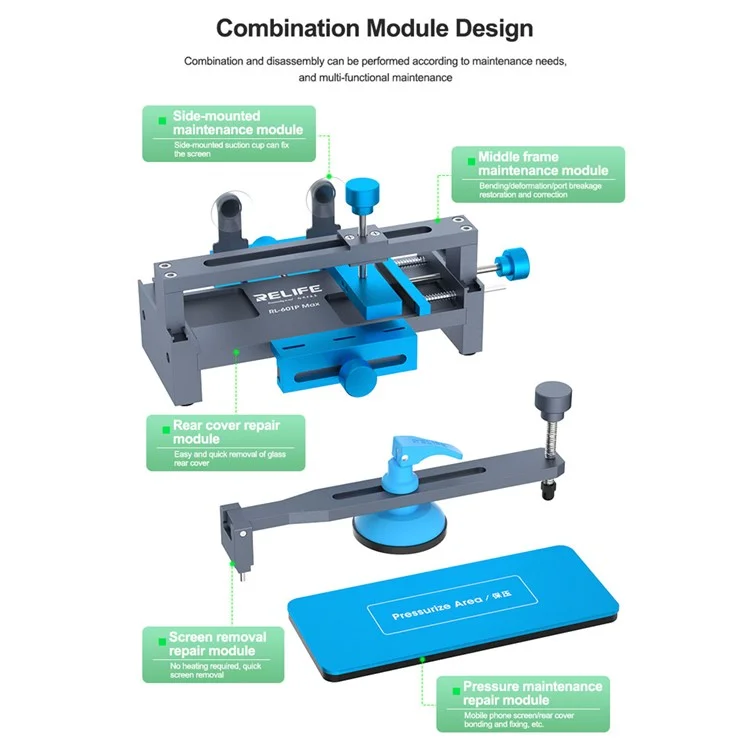 Relife RL-601P Max Multifunzionale Riparazione Multifunzionale Strumento di Riparazione Della Conservazione Della Pressione Schermata