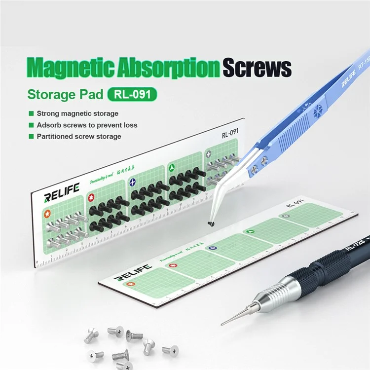 RELIFE RL-091 Alfombrilla Magnética de Absorción para Almacenamiento de Tornillos