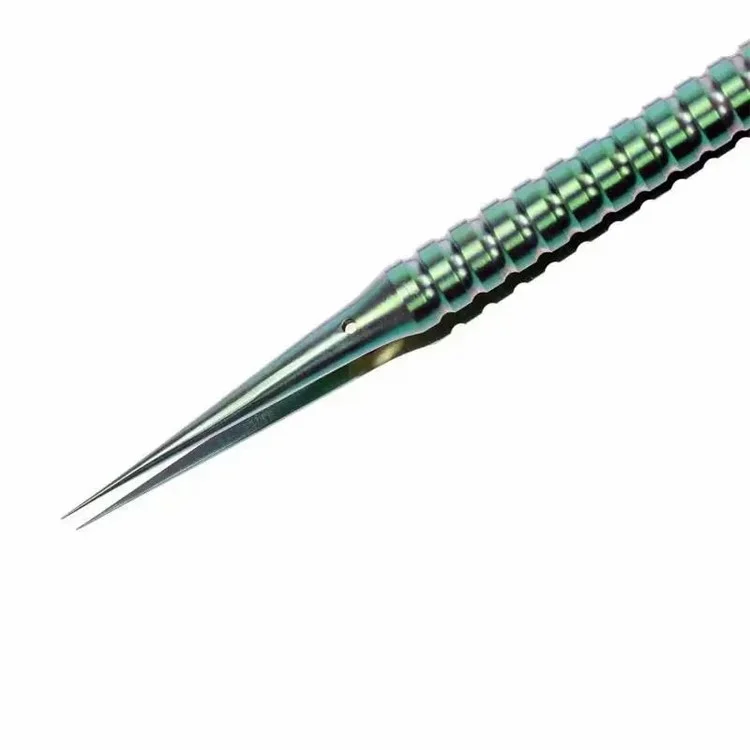 2UUL Ti01 Titanium Alloy Ultraprecise Tweezer for Precise Phone Board Repair, Blackish Green - Sharp End