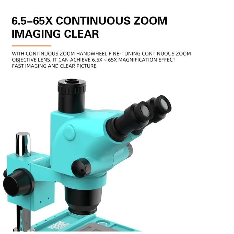 RF4 RF6565TVD2 6.5x-65x Microscopio Trioculare Zoom Trioculare Strumento di Riparazione Del Circuito di Grande Spazio