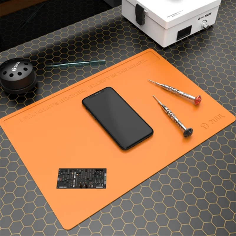 2UUL 40x28x0,3 cm di Calore Che Resiste al Cuscinetto di Silicone Con Rivestimento Antipolvere - Arancia