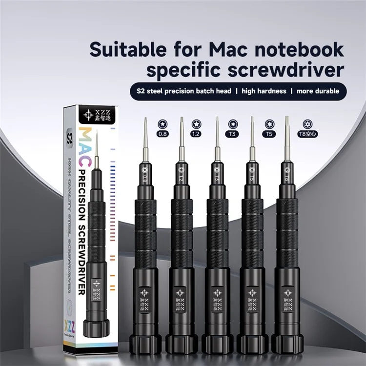 XZZ Precision Screwdriver for Macbook, S2 Alloy Steel Specific Screwdriver - Pentalobe 0.8