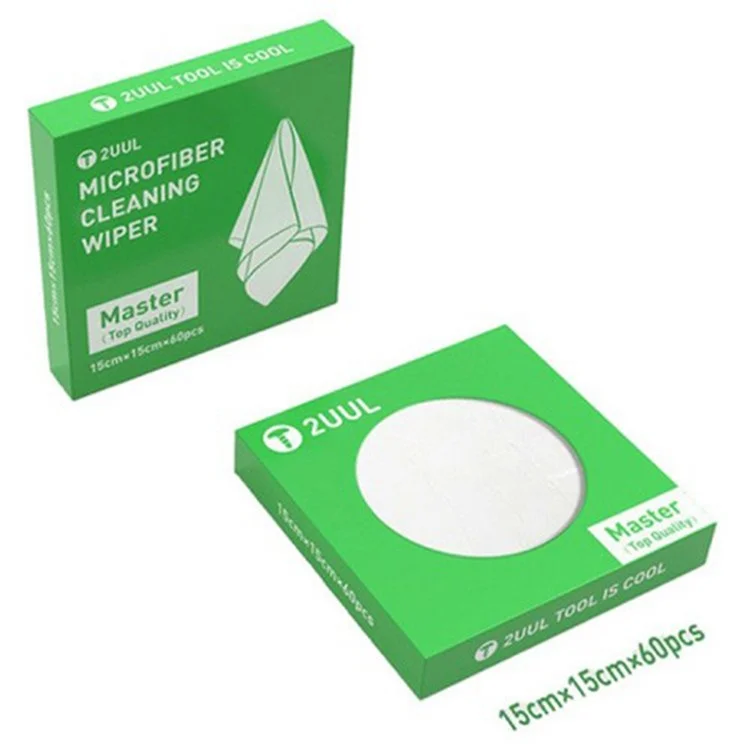 2UUL CL02 60Pcs 15cmx15cm Microfiber Cleaning Wiper Cloth for LCD Screen Dust Removal