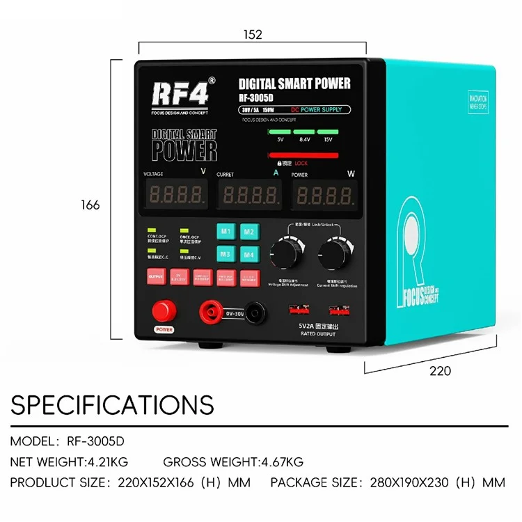 RF4 RF-3005D 30V / 5a Fonte de Alimentação de Alta Potência Regulador de Fonte de Alimentação - Plugue da ue
