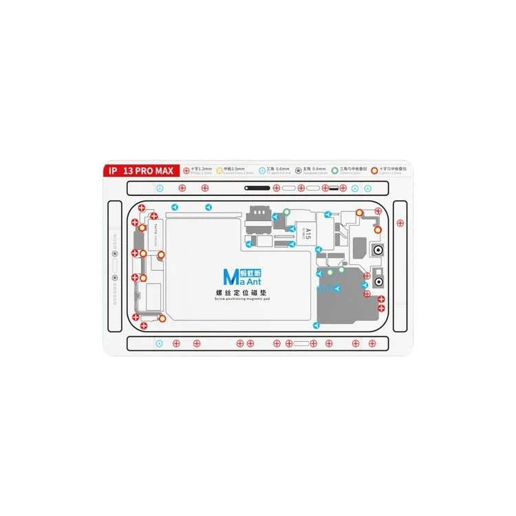 MAANT para iPhone 13 Pro Max Almofada Magnética Dupla Face Posicionamento de Parafuso Ferramenta de Reparo de Telefone