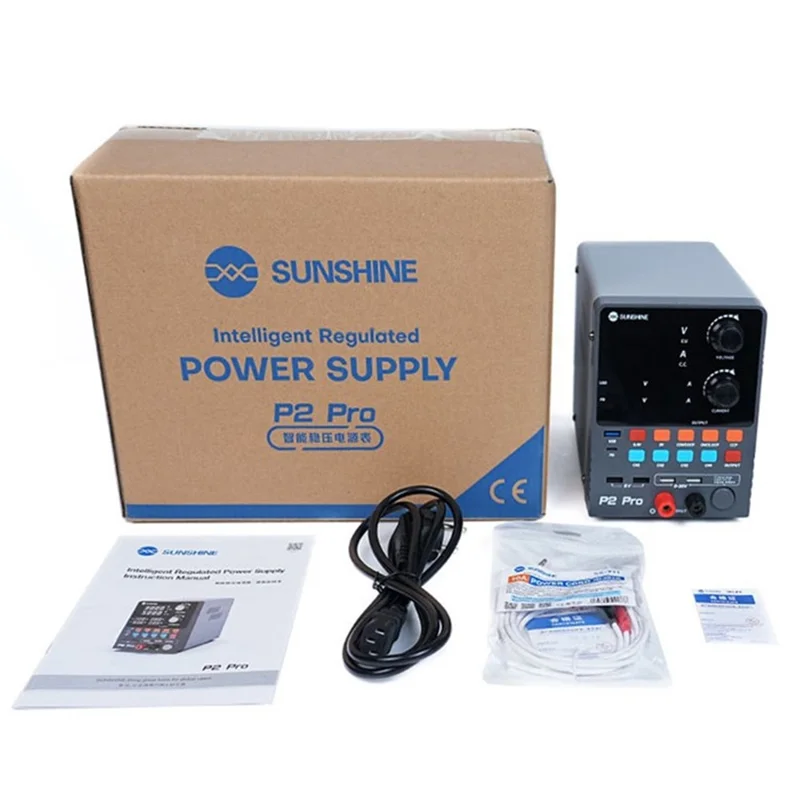 SUNSHINE P2 Pro Intelligent Regulated Power Supply Phone Repair Stabilized Power Meter - US Plug