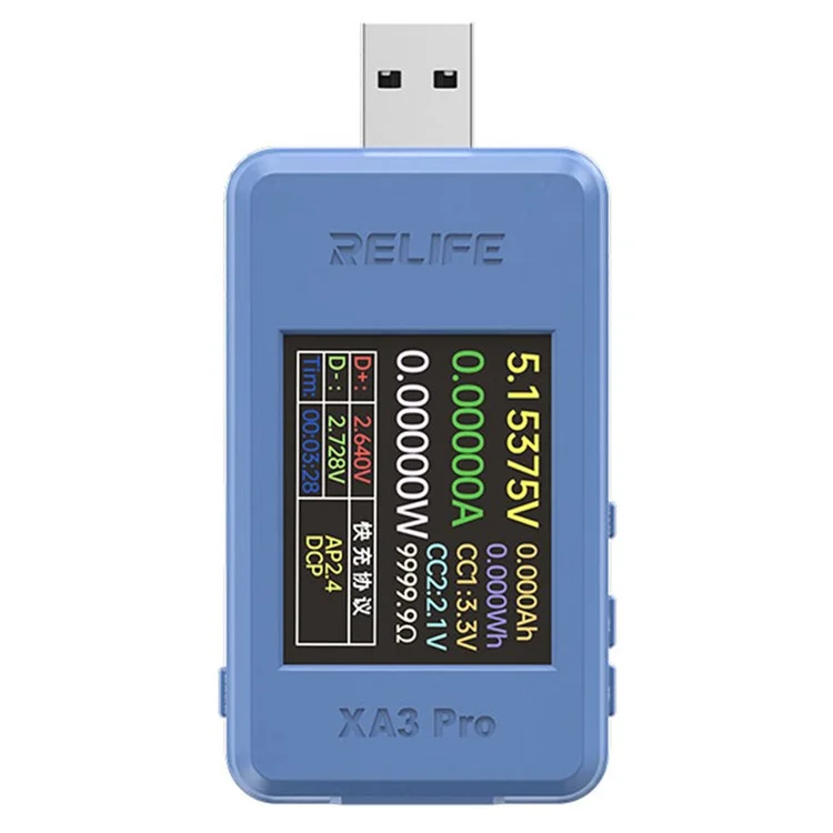 RELIFE XA3 Pro Rilevatore USB intelligente con protocolli di ricarica rapida