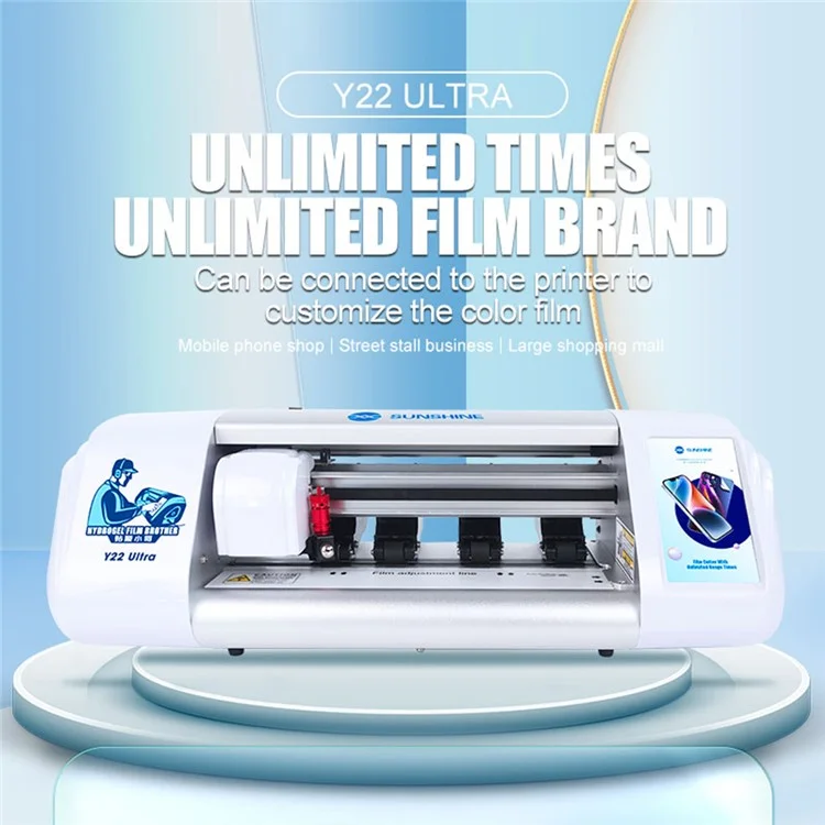 SUNSHINE Y22 Ultra-Folie Cutting Machine with Wifi+Bluetooth Screen, Display Screen Protector Cutter - US Plug