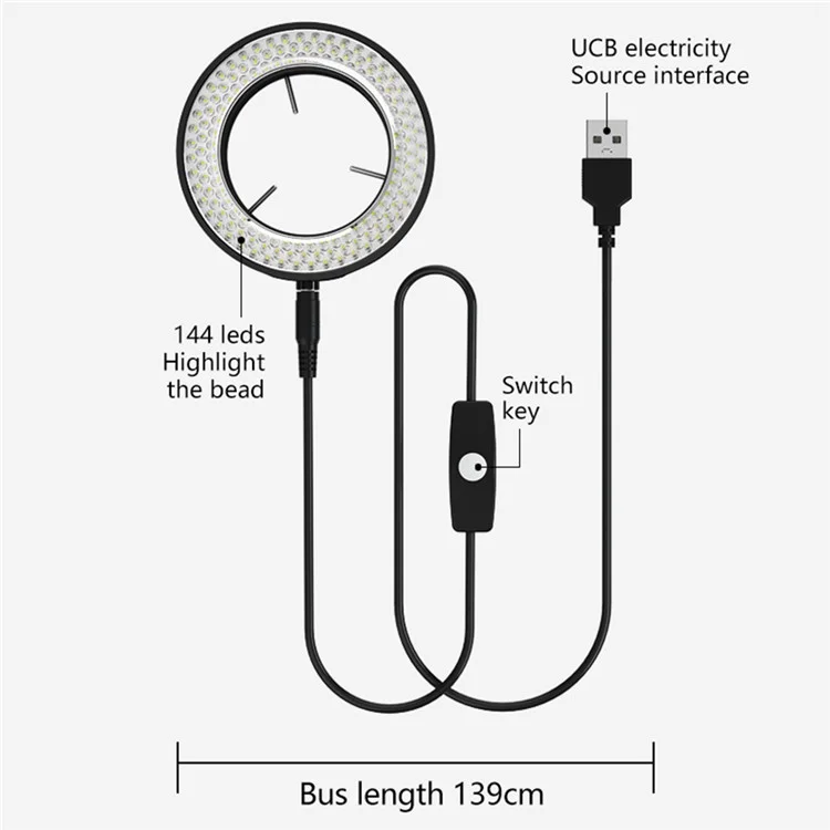 Luz de anel de microscópio LED MAANT MY-037 Iluminador para vários modelos de microscópio