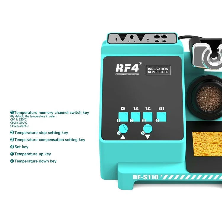 RF4 RF-S110 Smart Soldering Iron BGA PCB SMD Handle Soldering Station for Phone Motherboard Repair - EU Plug