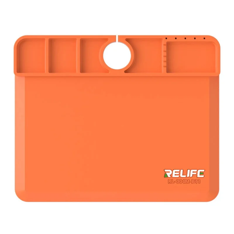 RELIFE RL-004M-B11 Microscope Base Silicone Pad High Temperature Resistance 500℃ Mat - Orange