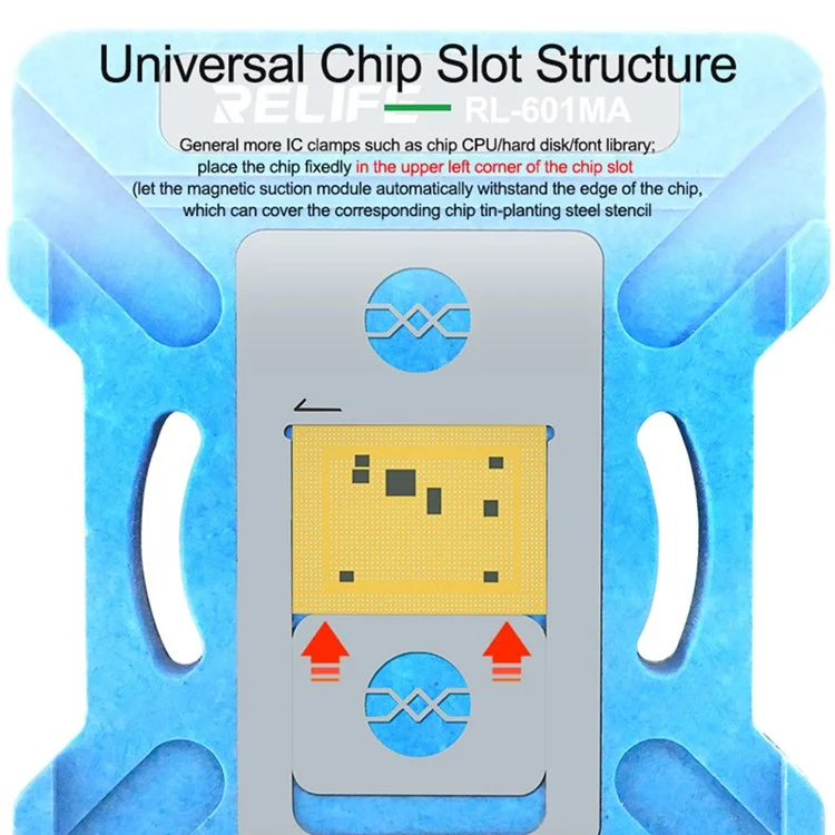 RELIFE RL-601MA CPU Reballing Stencil Platform for iPhone A8 - A18 Pro Systerm IC Chip Planting Tin Template Fixture