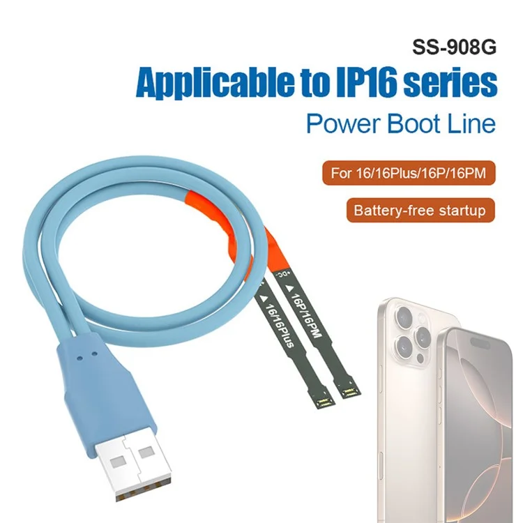 SUNSHINE SS-908G Power Supply Test Cable for iPhone 16 / 16 Plus / 16 Pro / 16 Pro Max Repair Boot Line