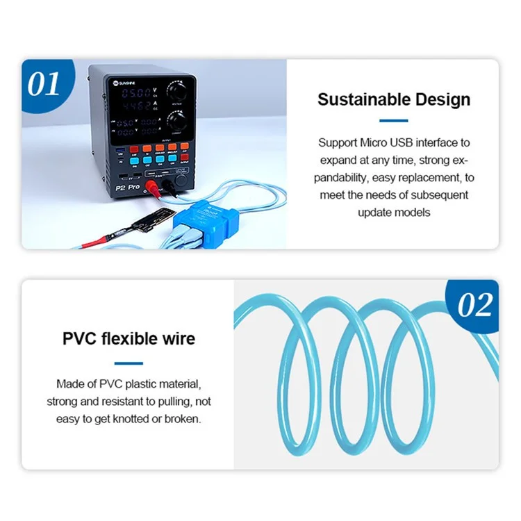 SUNSHINE SS-908G Power Supply Test Cable for iPhone 16 / 16 Plus / 16 Pro / 16 Pro Max Repair Boot Line