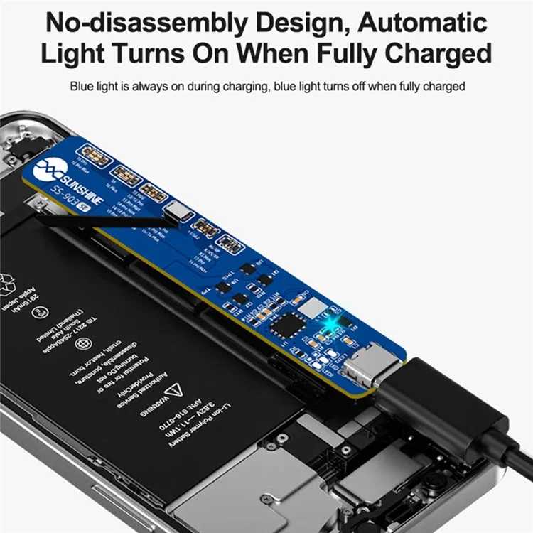 SUNSHINE SS-903 SE For iPhone 8 - 16 Pro Max Battery Charging Activation Board High-Power Overload Protection