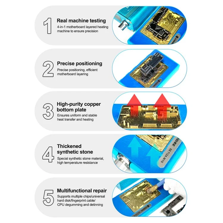 SUNSHINE SS-T12A-N16 Motherboard Layered Heating Machine for iPhone 16 / 16 Plus / 16 Pro / 16 Pro Max Mainboard Welding Table