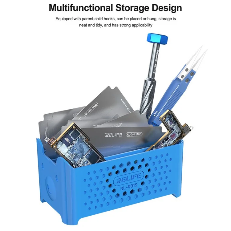RELIFE RL-001S Blechpflanzennetz-Aufbewahrungsbox mit großer Kapazität, kompaktes Design - Blau