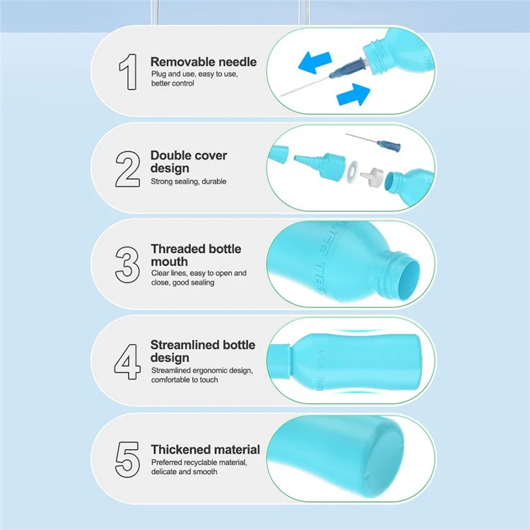RELIFE TB1 50ml Anti-Static Solvent Bottle Double Cap Design Liquid Alcohol Bottle Dispenser - Blue