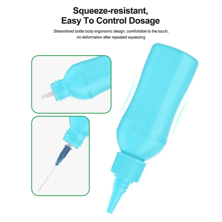 RELIFE TB1 50ml Anti-Static Solvent Bottle Double Cap Design Liquid Alcohol Bottle Dispenser - Blue