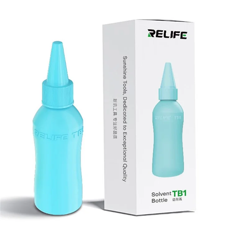 RELIFE TB1 50ml Anti-Static Solvent Bottle Double Cap Design Liquid Alcohol Bottle Dispenser - Blue
