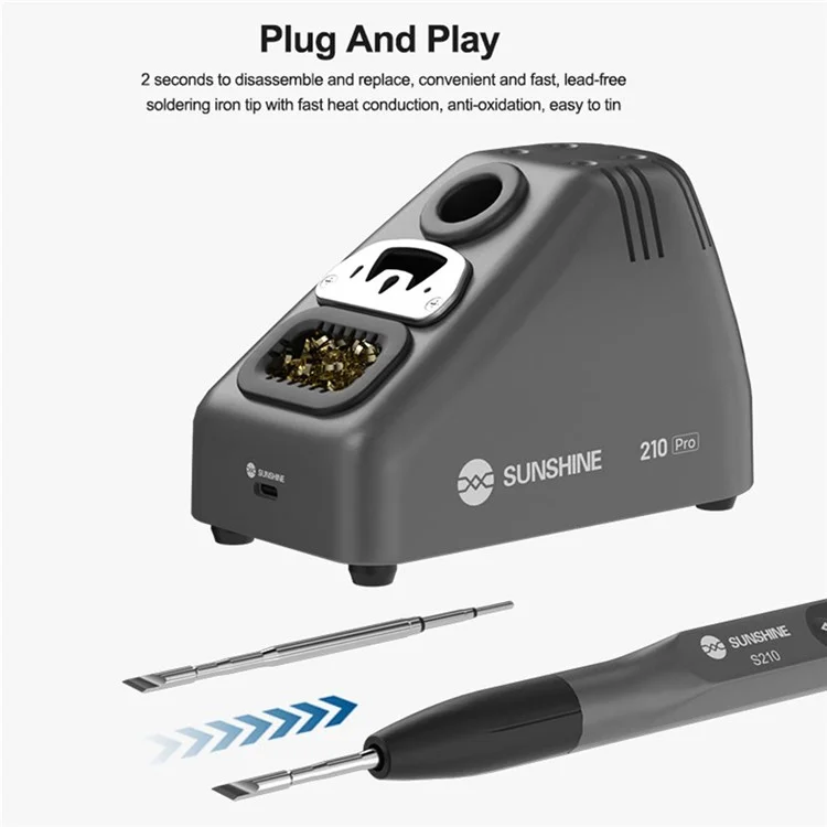 SUNSHINE 210 Pro Smart Portable Soldering Iron Station Temperature Control for Phone PCB Repair - EU Plug

СОЛНЕЧНЫЙ 210 Pro Smart Портативная паяльная станция с температурным контролем для ремонта телефонных плат - вилка ЕС