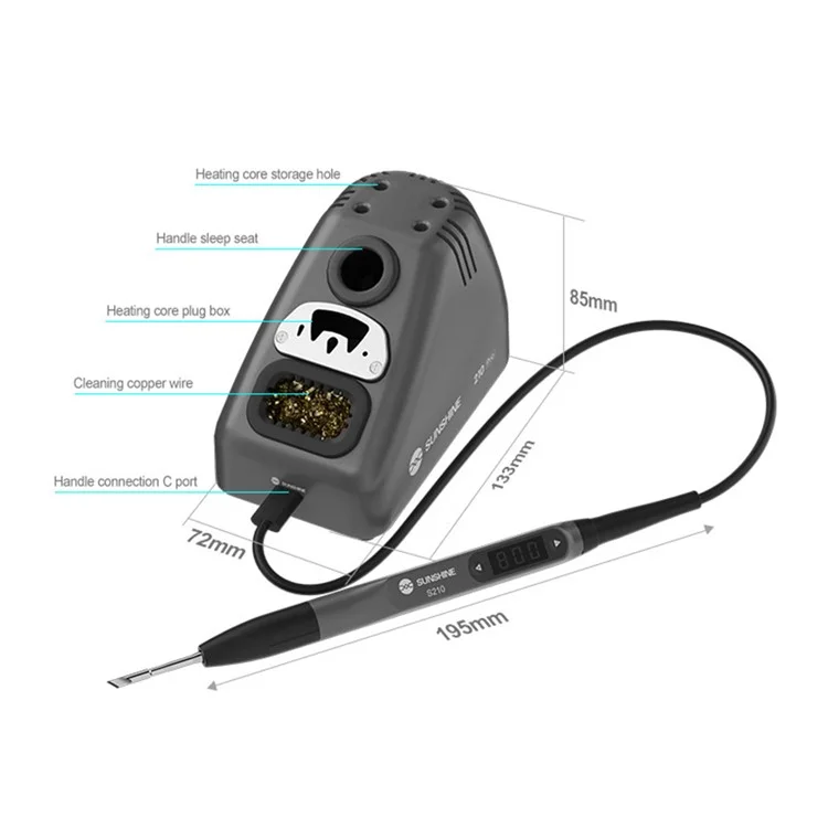 SUNSHINE 210 Pro Smart Portable Soldering Iron Station Temperature Control for Phone PCB Repair - EU Plug

СОЛНЕЧНЫЙ 210 Pro Smart Портативная паяльная станция с температурным контролем для ремонта телефонных плат - вилка ЕС