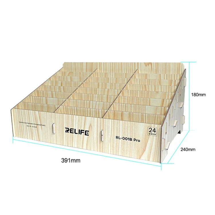 RELIFE RL-001B Pro 24-Fach Telefonmanagementbox / Holz-Aufbewahrungsorganizer / Mehrfach-Fach-Gerätehalter